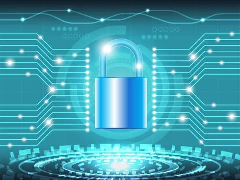 Cyber Security Technology Background Concept Designed as Master Lock of Privacy  Stock Illustration