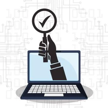 Cyber security technology check protection Illustrazione stock