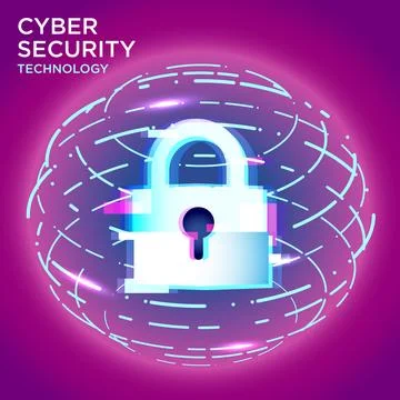 Cyber security technology concept abstract background Stock Illustration