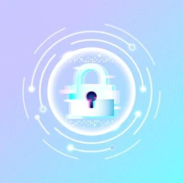 Cyber security technology concept abstract on a bright background Stock Illustration