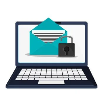 Cyber security technology data email padlock Illustrazione stock