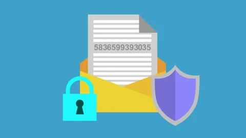 Cyber Security Technology With Envelope 2d Animation with Alpha Matte Stock Footage 336293588