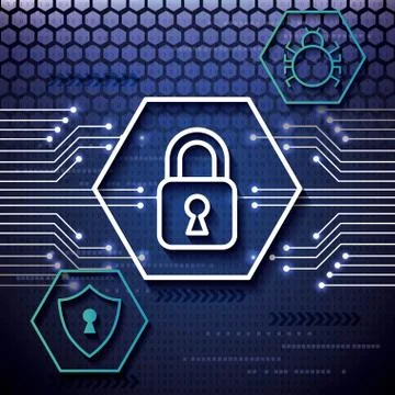 Cyber security technology Stock Illustration