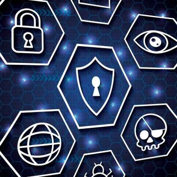 Cyber security technology 库存插图