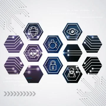 Cyber security technology Stock Illustration