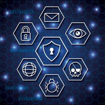 Cyber security technology Stock Illustration