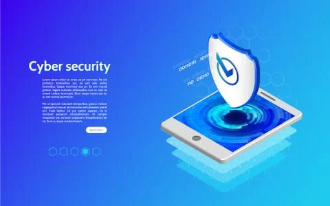 Cyber security technology mechanism concept. Illustrazione stock