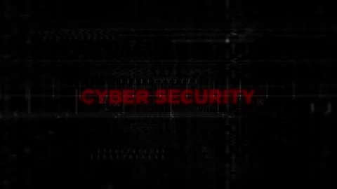 Cyber security Text Animation on Digital Background Stock Footage 343023998