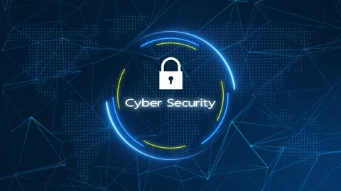 Cyber Security Text Effect Technology Background Stock Footage 262598825