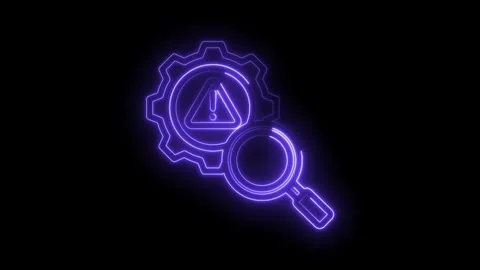 Cyber security threat analysis with glowing neon visual depiction of warning Stock Footage 330784940
