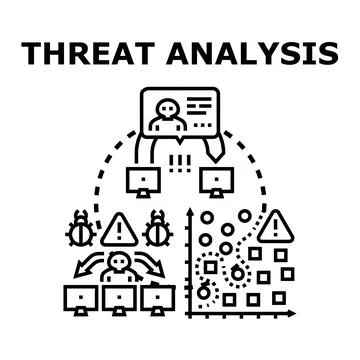 Cyber security threat analysis protecting digital information Illustrazione stock