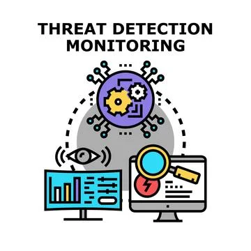 Cyber security threat detection and monitoring system Stock Illustration