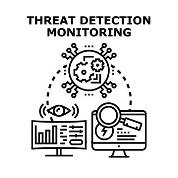 Cyber security threat detection and monitoring system 库存插图