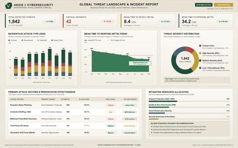 Cyber Security Threat Intelligence Dashboard with Data Visualization Charts イラスト素材