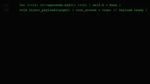 Cyber Security Threat: Malicious Code Injection Script Display Stock Footage 339156879
