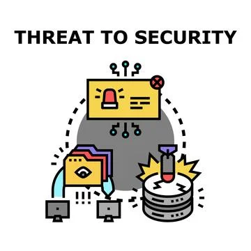 Cyber security threat protecting data and network Stock Illustration