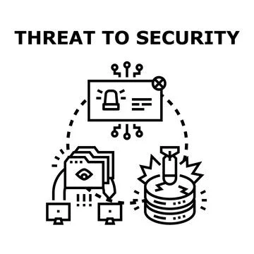 Cyber security threat protecting data and network Stock Illustration