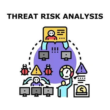 Cyber security threat risk analysis process Stock Illustration