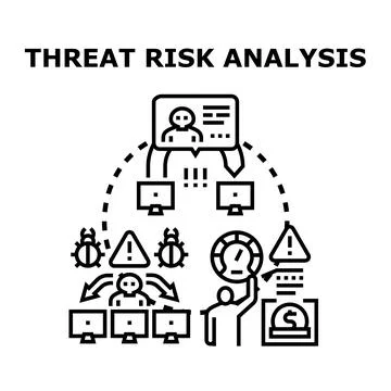 Cyber security threat risk analysis process Stock Illustration