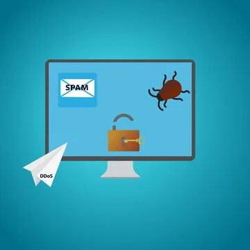 Cyber security threats Stock Illustration