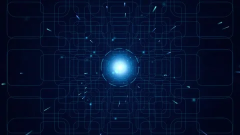 Cyber Security Tunnel Blue Data Network Matrix Loop Stockbeeldmateriaal 346690557