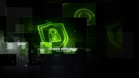 Cyber Security. Types of Cyber Threats. 库存插图