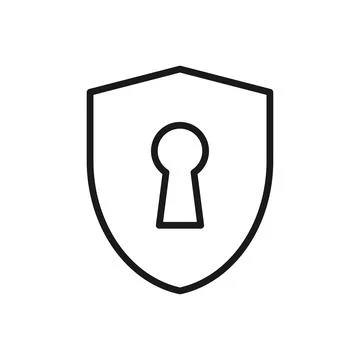 Cyber Security Vector, Line Icon, flat design. Stock Illustration