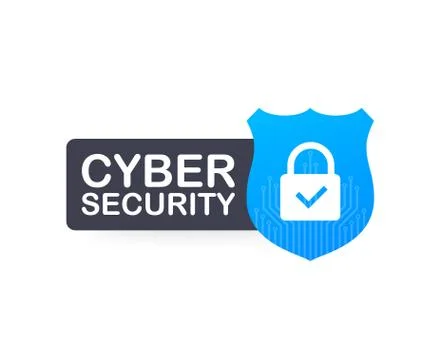 Cyber security vector logo with shield and check mark. Security shield concep Stock Illustration