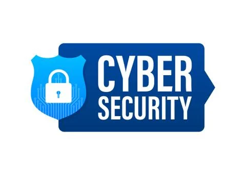Cyber security vector logo with shield and check mark. Security shield concept Stock Illustration