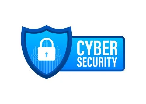 Cyber security vector logo with shield and check mark. Security shield concept Illustrazione stock