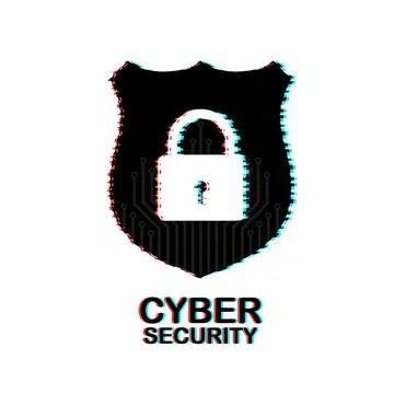 Cyber security vector logo with shield and check mark. Security shield concept Stock Illustration