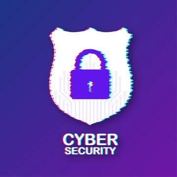 Cyber security vector logo with shield and check mark. Security shield concept 스톡 일러스트