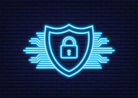 Cyber security vector logo with shield and check mark. Security shield concept 스톡 일러스트