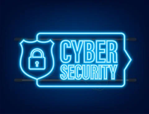 Cyber security vector logo with shield and check mark. Security shield concept Stock Illustration