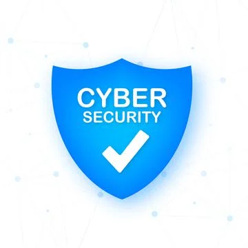 Cyber security vector logo with shield and check mark. Security shield concept イラスト素材