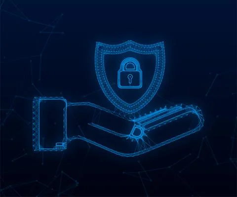 Cyber security vector logo with shield and check mark. Security shield concept Stockillustratie