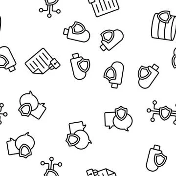 Cyber Security Vector Seamless Pattern 스톡 일러스트