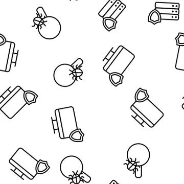 Cyber Security Vector Seamless Pattern 스톡 일러스트
