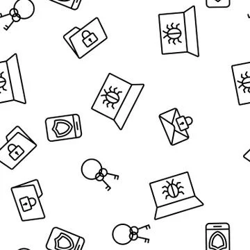 Cyber Security Vector Seamless Pattern イラスト素材