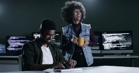 Cyber security, virtual screen and people coding software development, cloud Stock Footage 260827430