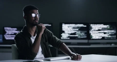 Cyber security, virtual screen and man coding software development, cloud Stock Footage 260854390