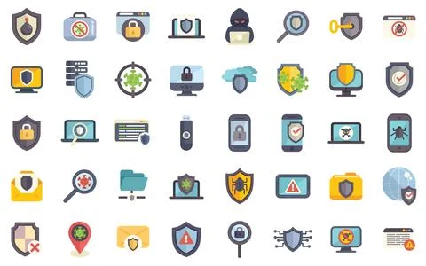 Cyber security, virus protection, internet security, data protection concept Stock Illustration