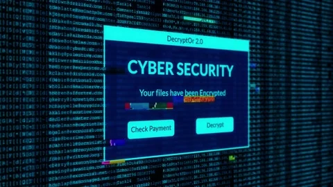 Cyber Security warning and check payment for decrypt system files Stock Footage 200930287