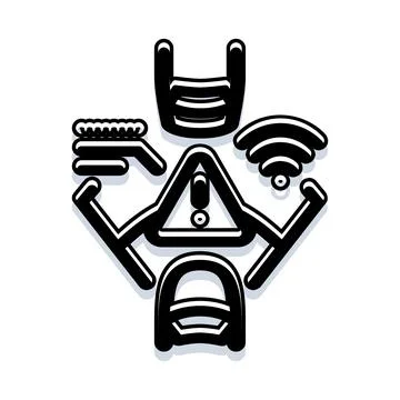 Cyber security warning protecting network data shield Stock Illustration