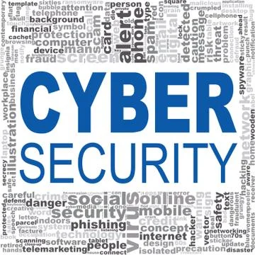 Cyber security word cloud Stock Photos