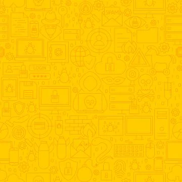 Cyber Security Yellow Line Pattern Stock Illustration