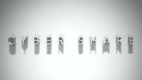 Cyber share 3D title animation with shadows on a white background 動画素材 297515637