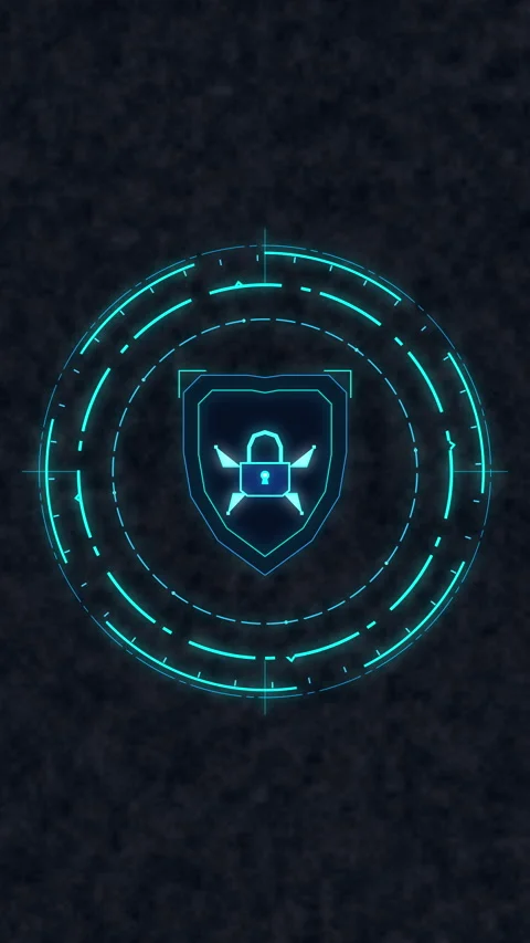 Cyber shield animation with digital lock, secure network data protection, s.. Stock Footage 348326690