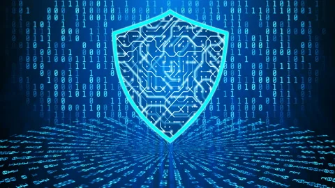 Cyber shield, protection against malware spyware app digital anti virus software Stock Footage 115168962