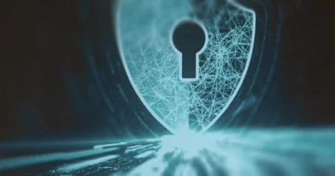 Cyber shield, protection of digital systems Stockbeeldmateriaal 321764758